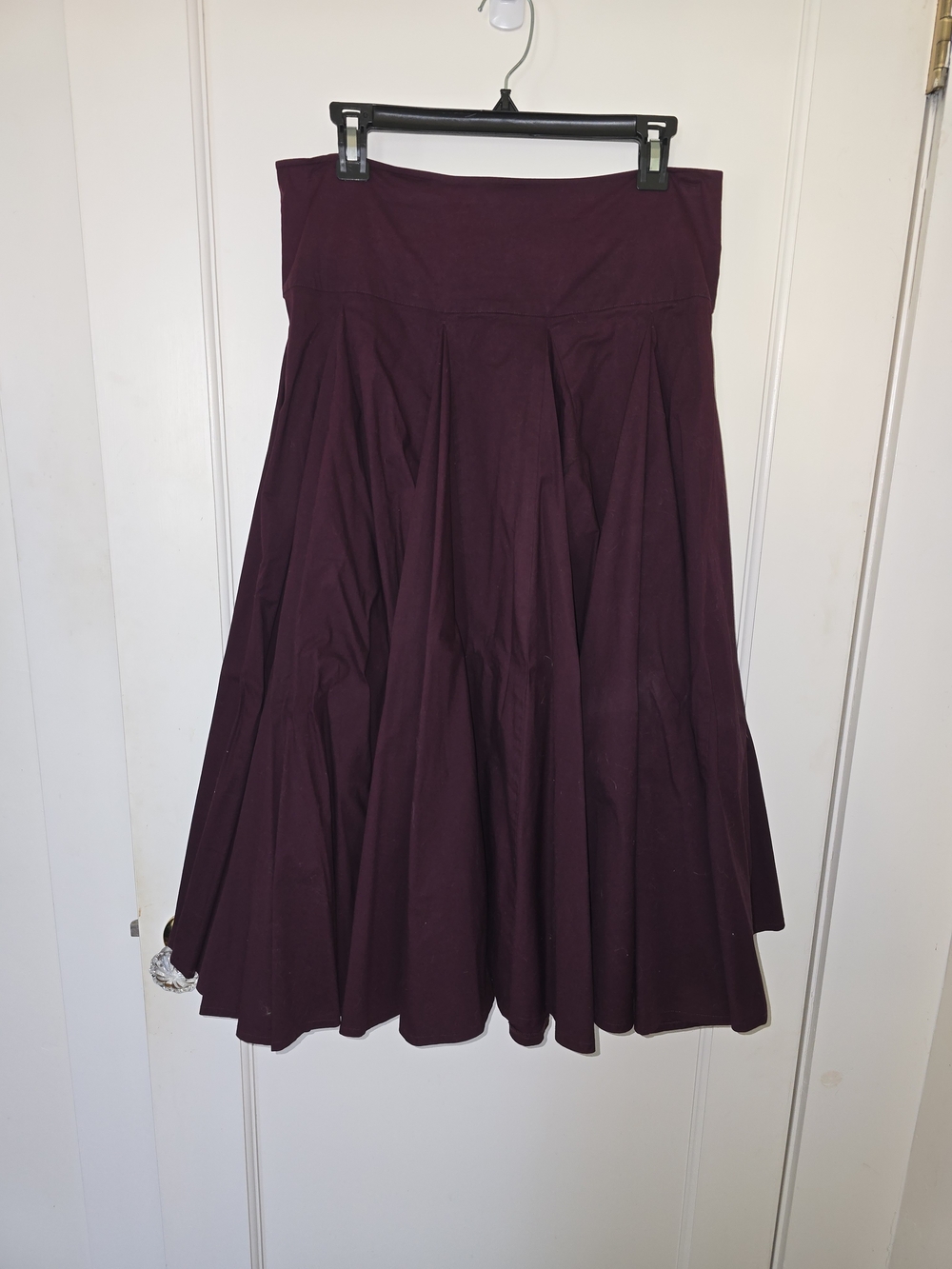 Odille A-Line Midi Skirt in Deep Plum Sz 8